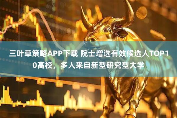 三叶草策略APP下载 院士增选有效候选人TOP10高校，多人来自新型研究型大学